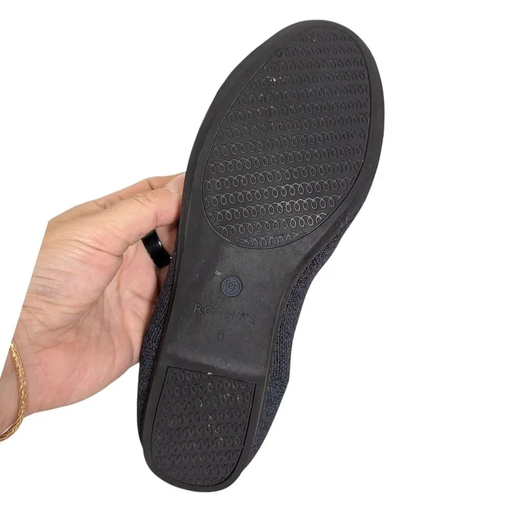 EUC RARE Retired Rothy's The Loafer US 6 Navy Heather Blue Luxury Ballet Flat